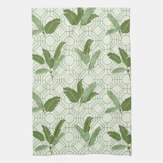 Tropical Palm Leaves Tea Towel (Vertical)