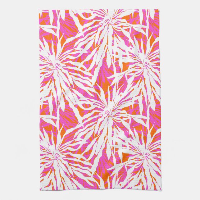 Tropical Palm Leaves Tea Towel (Vertical)