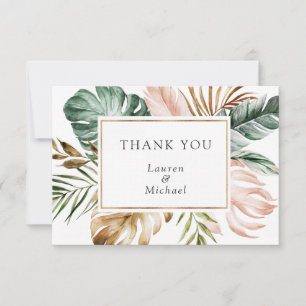 Tropical Palm Leaves Thank You Card