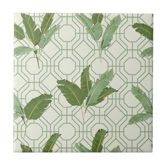 Tropical Palm Leaves Tile (Front)