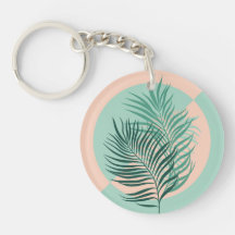 Tropical palm leaves (turquoise and blush)