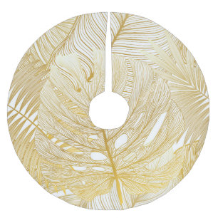 Tropical palm leaves: vintage pattern. brushed polyester tree skirt