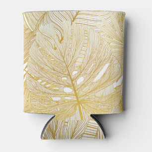 Tropical palm leaves: vintage pattern. can cooler