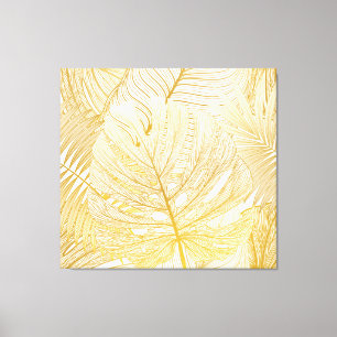 Tropical palm leaves: vintage pattern. canvas print