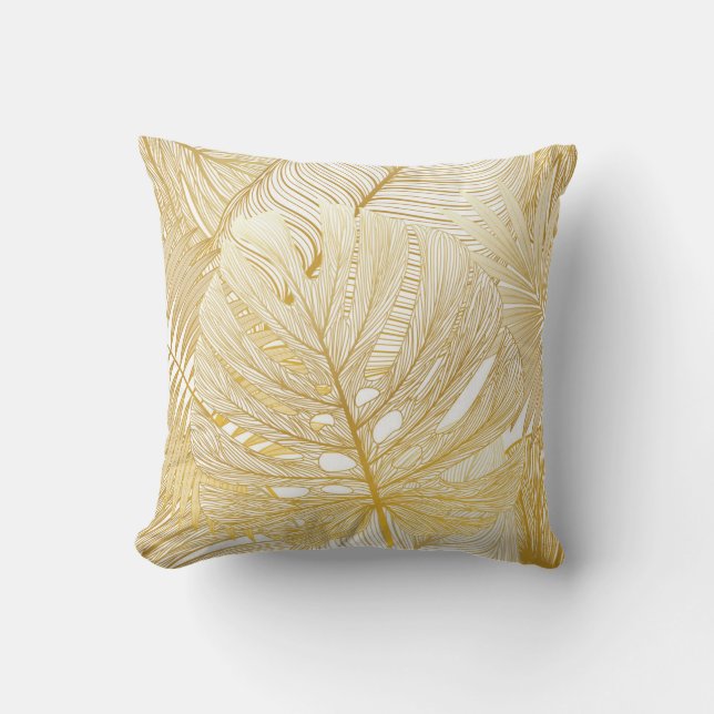Tropical palm leaves: vintage pattern. cushion (Front)