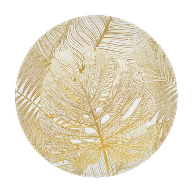 Tropical palm leaves: vintage pattern. cutting board (Front)