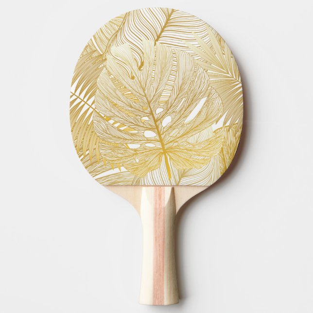 Tropical palm leaves: vintage pattern. ping pong paddle (Front)