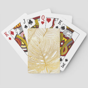 Tropical palm leaves: vintage pattern. playing cards
