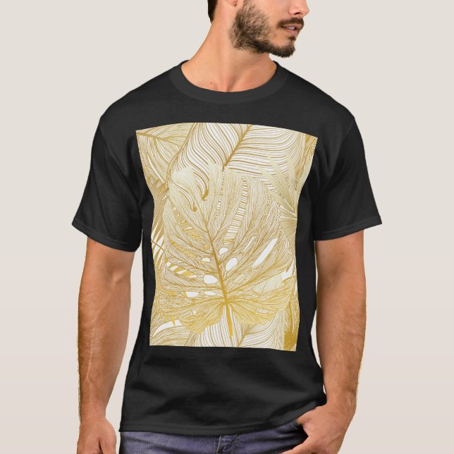 Tropical palm leaves: vintage pattern. T-Shirt (Front)