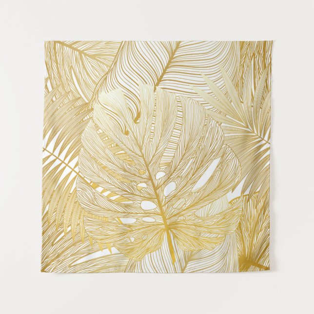 Tropical palm leaves: vintage pattern. tapestry (Front)