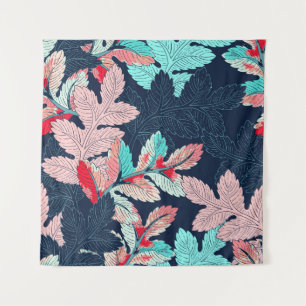 Tropical Palm Leaves: Vintage Pattern Tapestry
