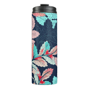 Tropical Palm Leaves: Vintage Pattern Thermal Tumbler