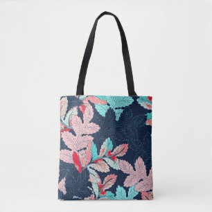 Tropical Palm Leaves: Vintage Pattern Tote Bag