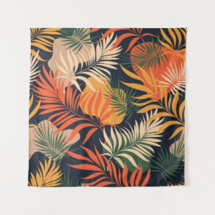 Tropical Palm Leaves: Vintage Seamless Tapestry