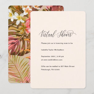 Tropical Palm Leaves Virtual Baby Shower Invitation