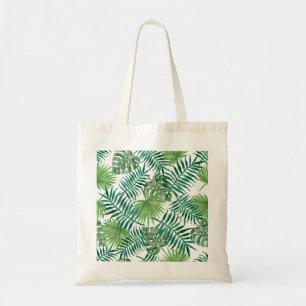 Tropical Palm Leaves Watercolor Tote Bag