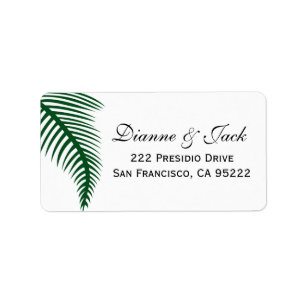 Tropical Palm Leaves Wedding Label
