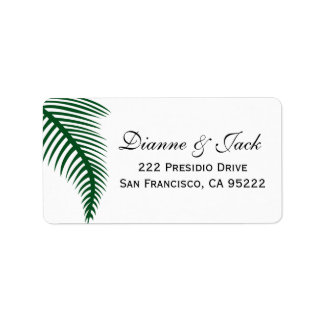 Tropical Palm Leaves Wedding Label