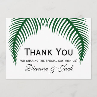 Tropical Palm Leaves Wedding Thank You