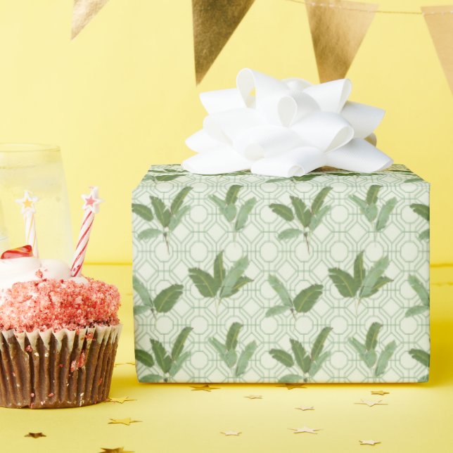Tropical Palm Leaves Wrapping Paper (Birthday Party)