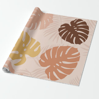 Tropical palm leaves wrapping paper
