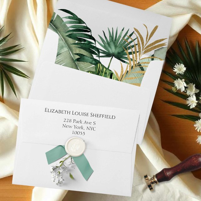 Tropical Palm Liner & Return Address Envelope (Creator Uploaded)