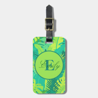 Tropical Palm Monogram Luggage Tag