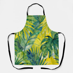 Tropical Palm Monstera Jungle Leaves Apron