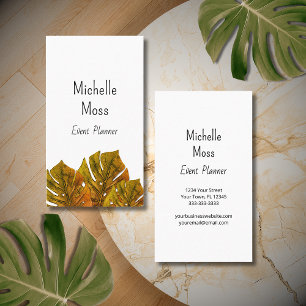 Tropical Palm Monstera Leaves Botanical Greenery Business Card
