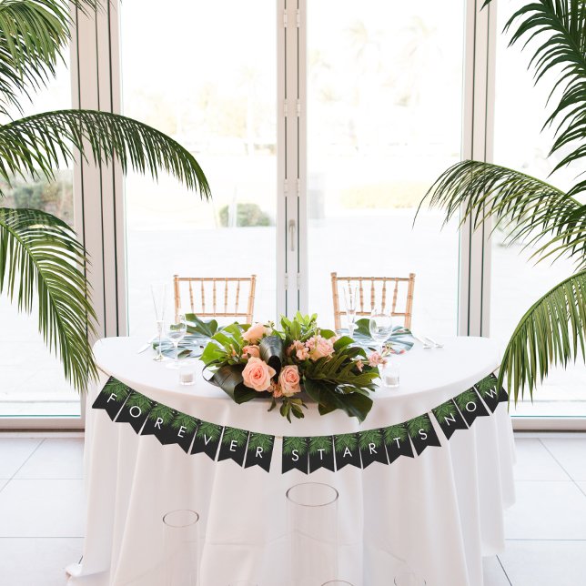 Tropical Palm Night Sky Forever Starts Now Bunting (Creator Uploaded)