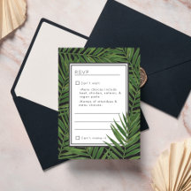 Tropical Palm Night Sky Modern Minimalist RSVP