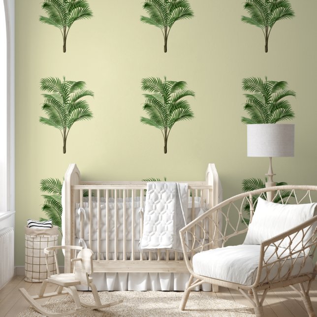Tropical Palm Nursery: Elegant Green Yellow Wallpaper (Kids)