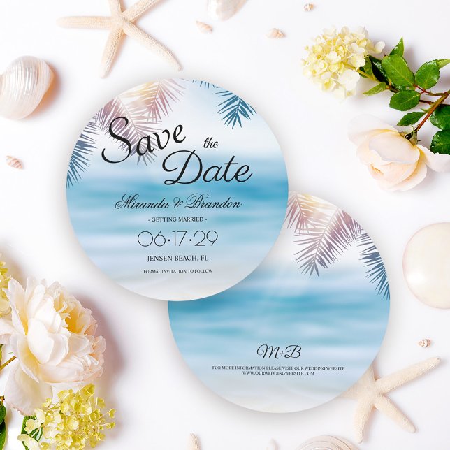 Tropical Palm Ocean Summer Beach Save the Date (Creator Uploaded)