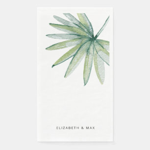 Tropical Palm Personalised Wedding  Napkin