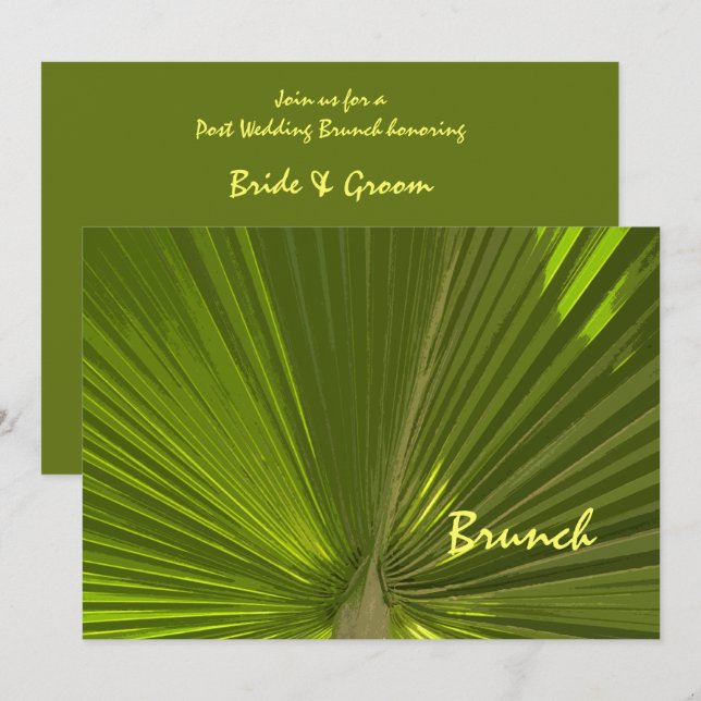 Tropical Palm Post Wedding Brunch Invitation (Front/Back)