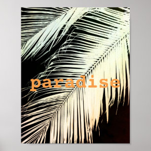 tropical palm poster with text photo art sepia