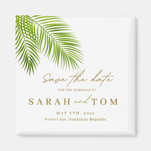 Tropical Palm Save the Date Magnet (Front)