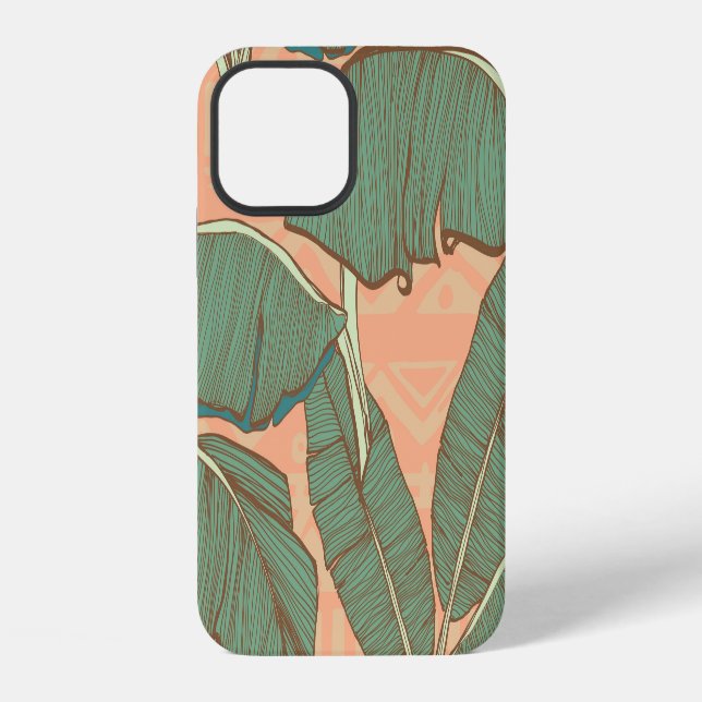 Tropical Palm: Seamless Leaf Background iPhone Case (Back)