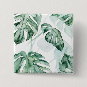 Tropical Palm Split Leaf 15 Cm Square Badge