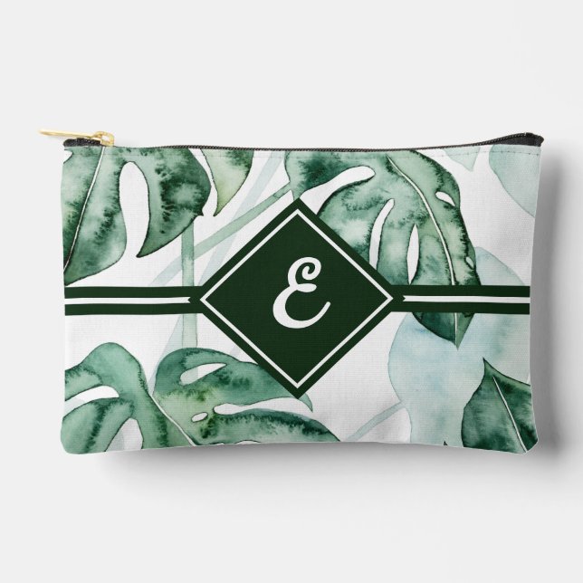Tropical Palm Split Leaf Accessory Pouch (Front)