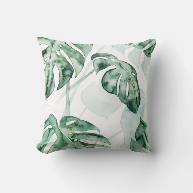 Tropical Palm Split Leaf Cushion (Front)