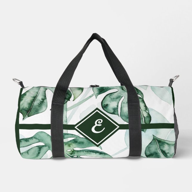 Tropical Palm Split Leaf Duffle Bag (Front)