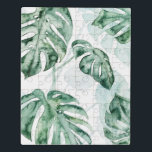 Tropical Palm Split Leaf Jigsaw Puzzle<br><div class="desc">"Split Leaf II" by Grace Popp. Features a muted palette of tropical greenery.</div>