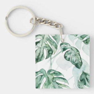 Tropical Palm Split Leaf Key Ring