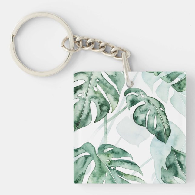 Tropical Palm Split Leaf Key Ring (Front)
