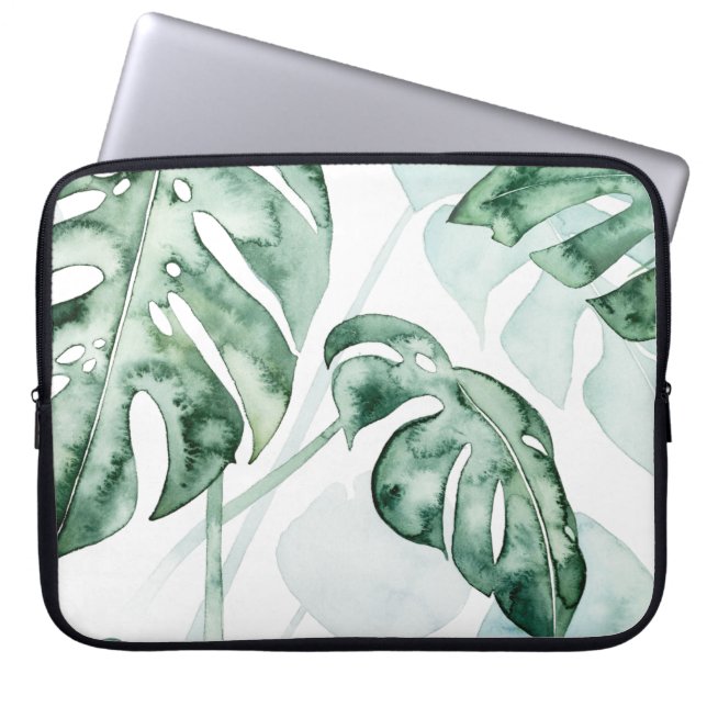 Tropical Palm Split Leaf Laptop Sleeve (Front)