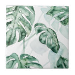 Tropical Palm Split Leaf Tile<br><div class="desc">"Split Leaf II" by Grace Popp. Features a muted palette of tropical greenery.</div>