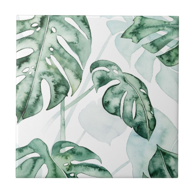 Tropical Palm Split Leaf Tile (Front)