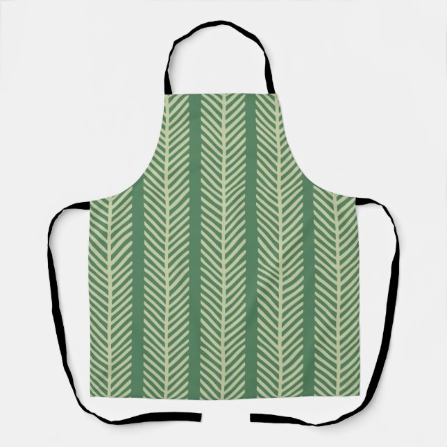 Tropical Palm Stripes Apron (Front)