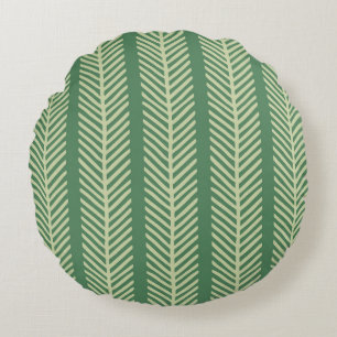 Tropical Palm Stripes Round Cushion